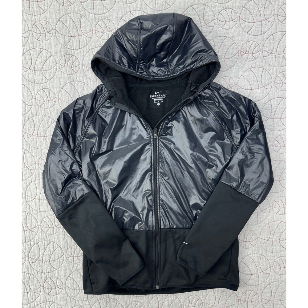 Nike‎ Therma-Fit Hybrid Jacket Black Full Zip Hooded / Women's XL